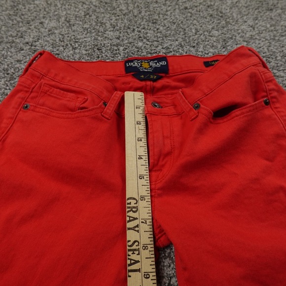 Lucky Brand Jeans Women 4 Orange Denim Pants Low Rise Charlie Capri Stretch Flex - Picture 4 of 13